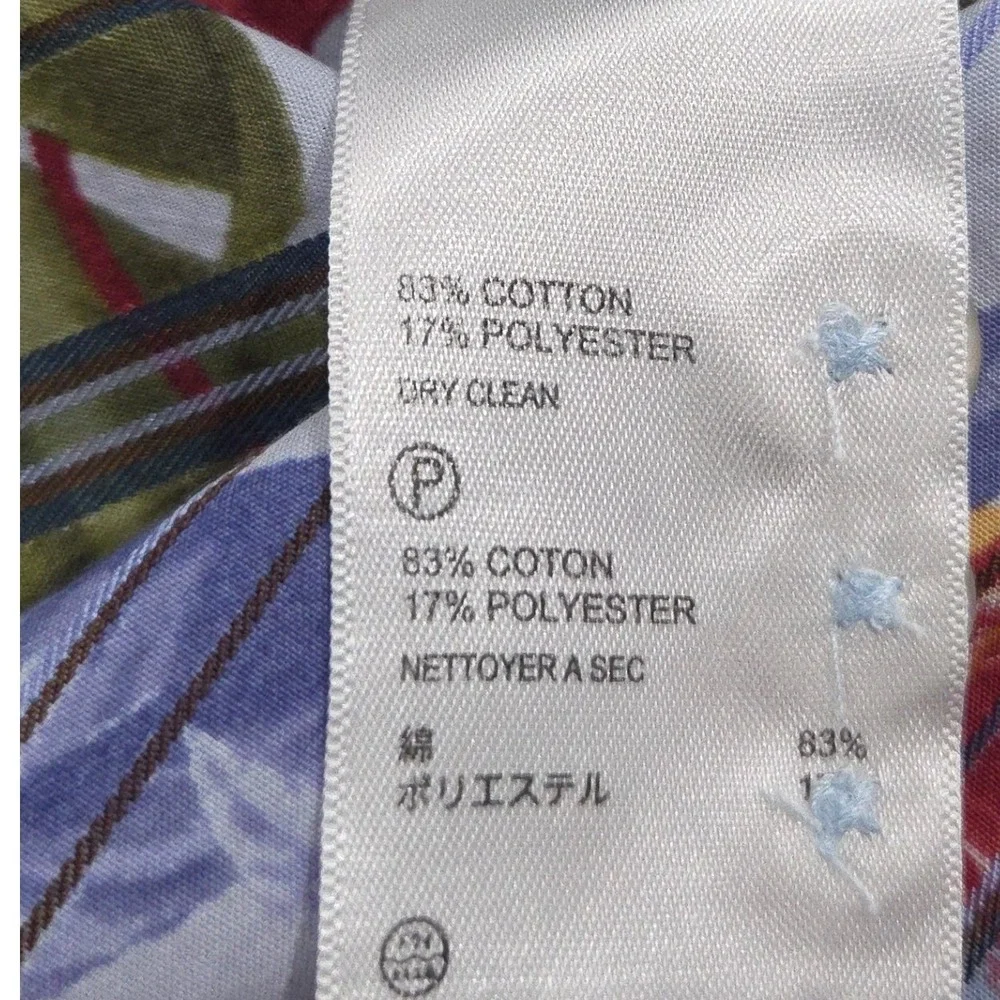 Tommy Bahama Mens Button Up Shirt Floral Blue Green Stripe Long Sleeve‎ Medium